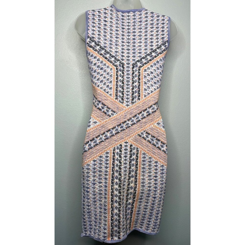 BCBGMAXAZRIA Jose Jacquard Bodycon Sleeveless Dress SZ S Party Lilac Peach - Picture 3 of 10
